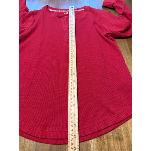 Gap henley top Red size Small waffle knit Long Sleeve Classic - Picture 9 of 9